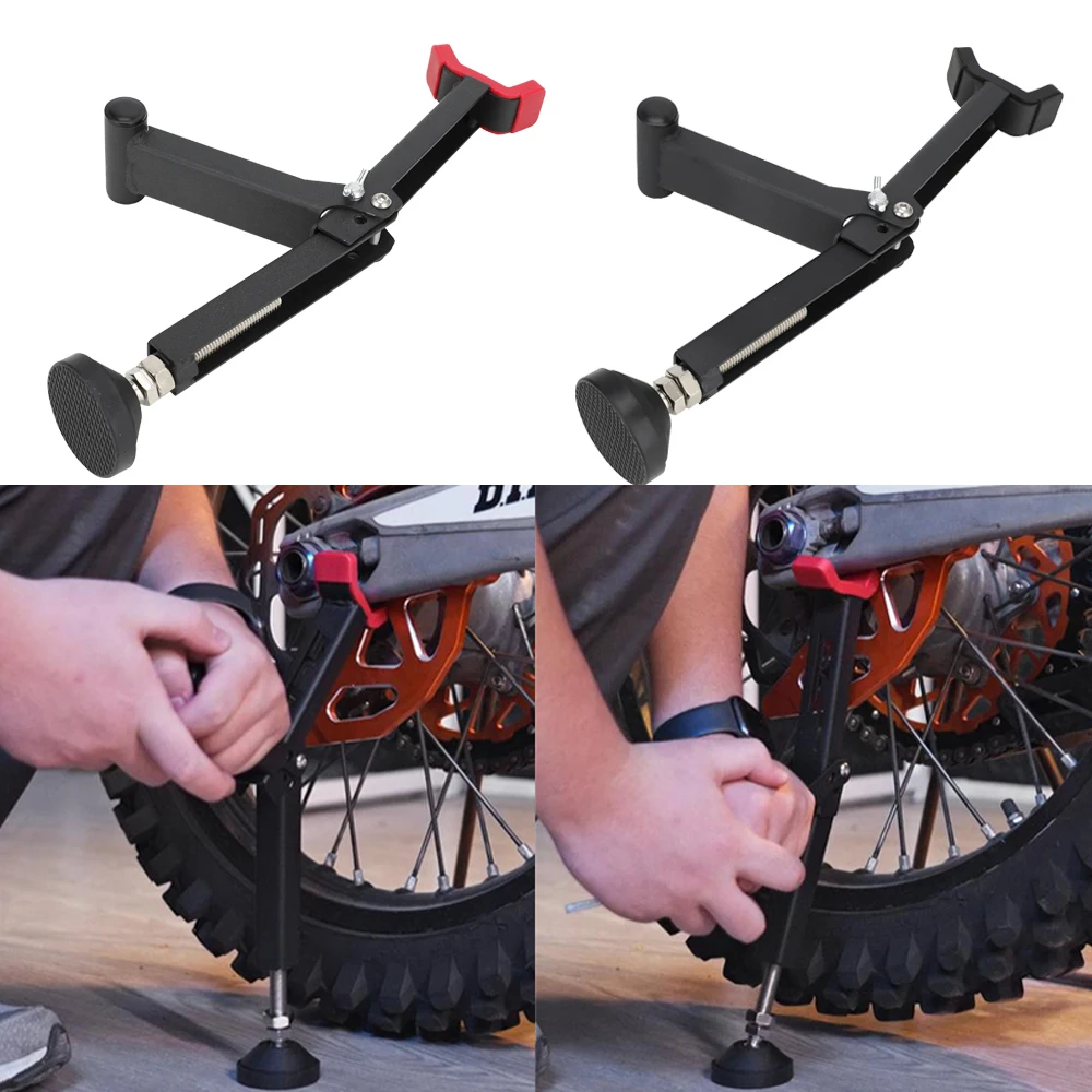 Universal Motorcycle Wheel Stand Portable Handle Single Sided Paddock Stand Front Rear Support Foldable Tire Repairing Tool Lift thumbnail 2