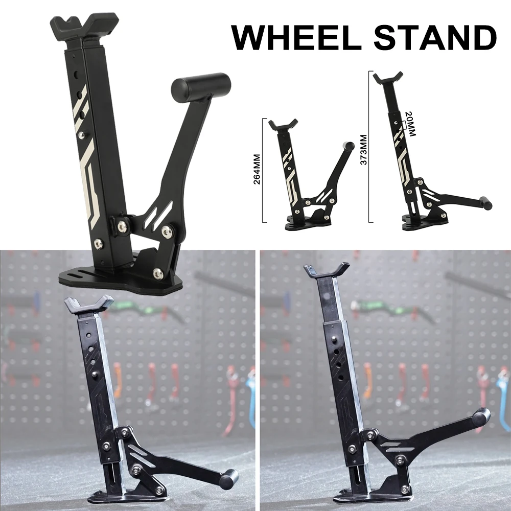 Universal Motorcycle Wheel Stand Portable Handle Single Sided Paddock Stand Front Rear Support Foldable Tire Repairing Tool Lift thumbnail 5