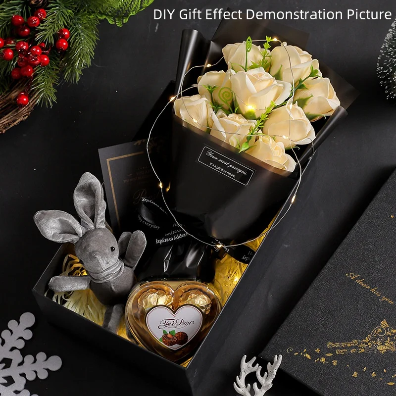 9 Heads Soap Flower Rose Bouquet Artificial Flower for Christmas Wedding Birthday Party Valentine's Day DIY Gift Home Decoration thumbnail 5