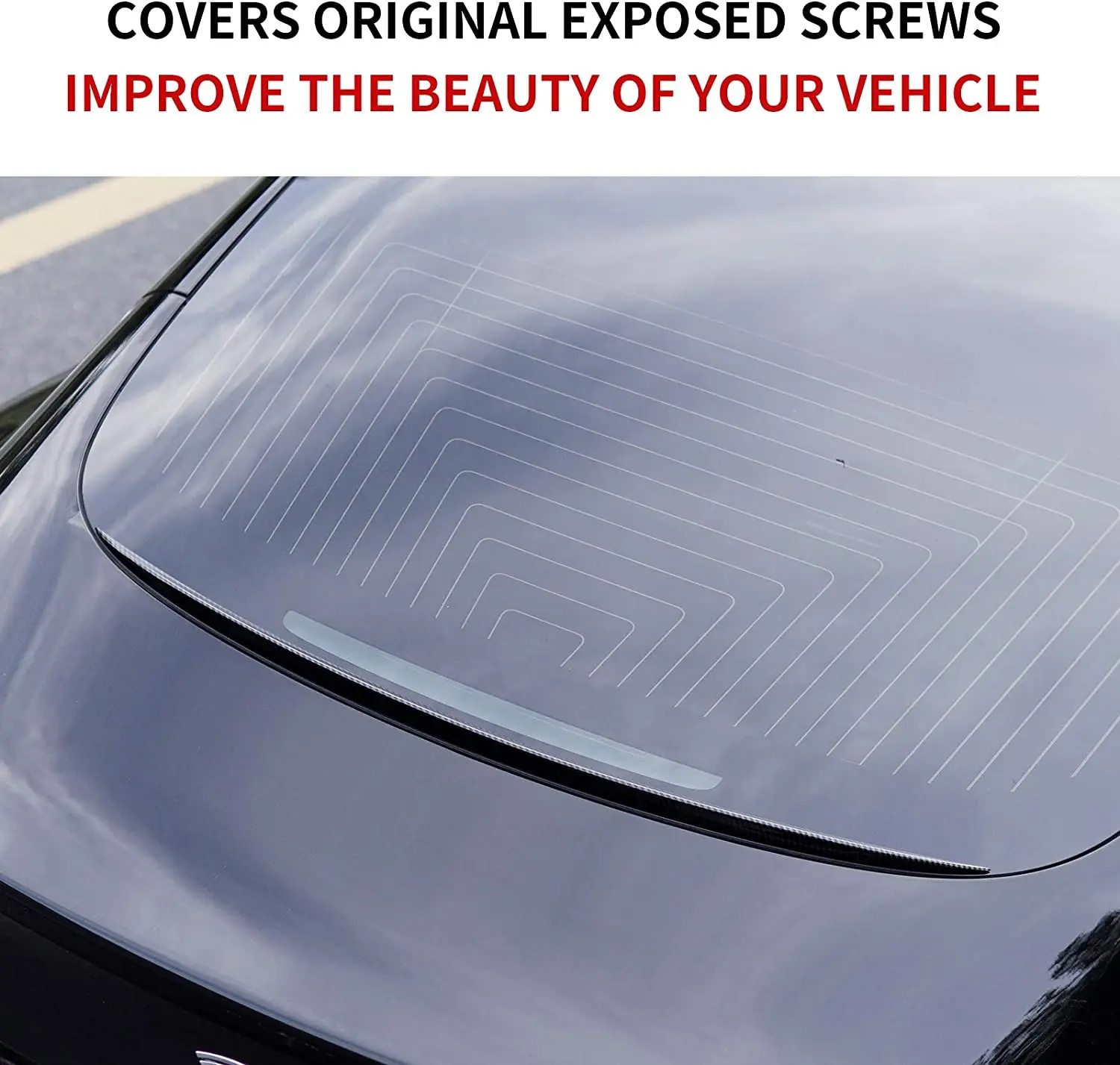 Trunk Window Spoiler Trunk Window Wing for Tesla Model 3 2017-2023 Accessories Abs Trunk Rain Water Deflector Accessories thumbnail 4
