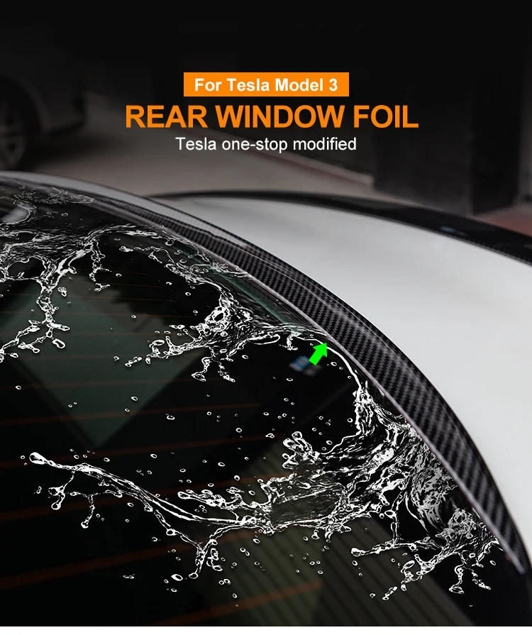 Trunk Window Spoiler Trunk Window Wing for Tesla Model 3 2017-2023 Accessories Abs Trunk Rain Water Deflector Accessories thumbnail 2