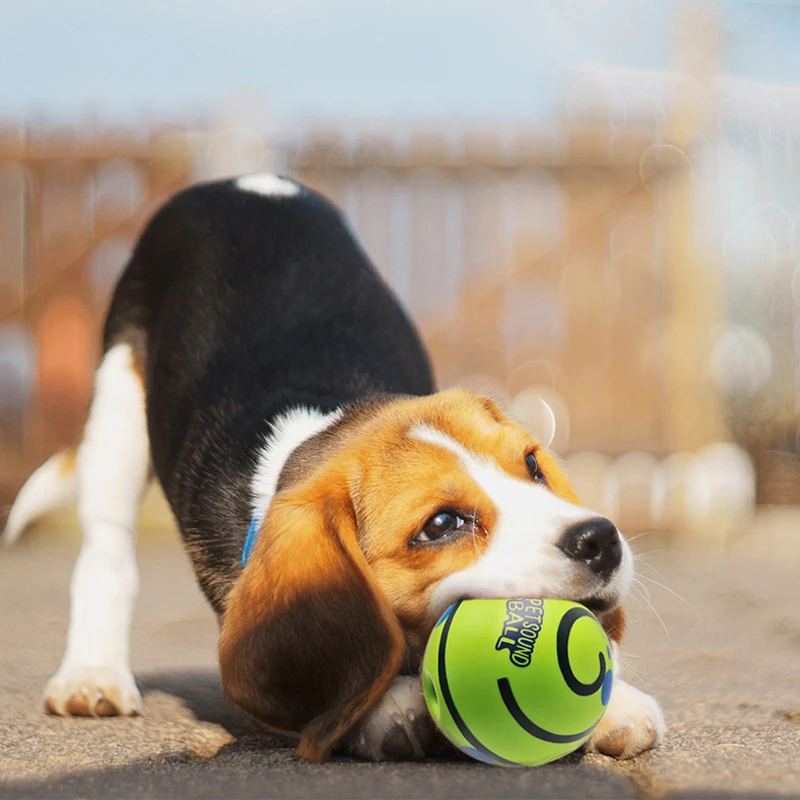 New Hot Wobble Wag Giggle Glow Ball Interactive Dog Attention Toy Fun Giggle Sounds Ball When Rolled or Shaken for Pet Dog Fun thumbnail 3