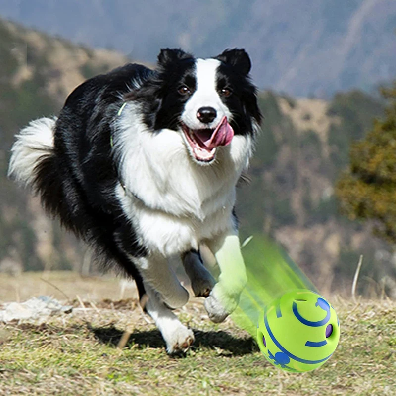 New Hot Wobble Wag Giggle Glow Ball Interactive Dog Attention Toy Fun Giggle Sounds Ball When Rolled or Shaken for Pet Dog Fun thumbnail 5