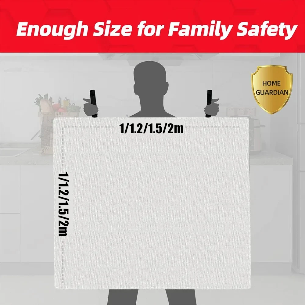 Pack Of 2 Fire Blanket Fiberglass Fire Emergency Rescue Shelter Flame Retardant Escape Survival Safety Cover thumbnail 3