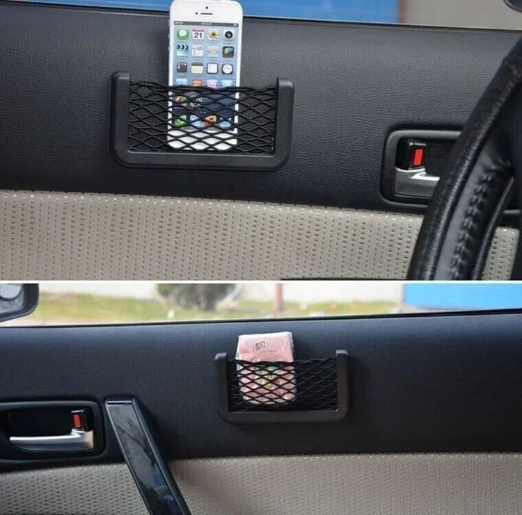 Car Storage Bag Net Pocket Accessories for Girls Car Hanging Ornament Decoration Can Place The Phone Change Card thumbnail 3