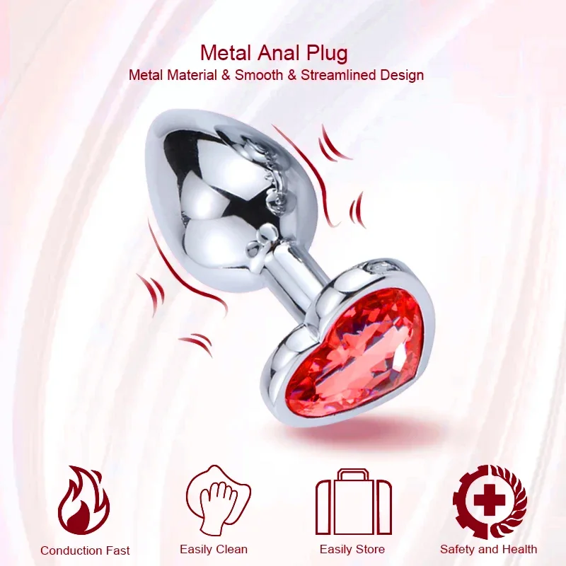 Metal Anal Plug for Women Men Couples Butt Plug Butt Toy Adult Game Masturbator Anal S/M/L Diamond Sex Toy for Adult Products thumbnail 2