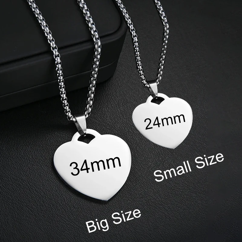 Personalized Necklaces Stainless Steel Engraved Photo Logo Text Pendant For Women Men Christmas Valentine's Day Jewelry Gifts thumbnail 3