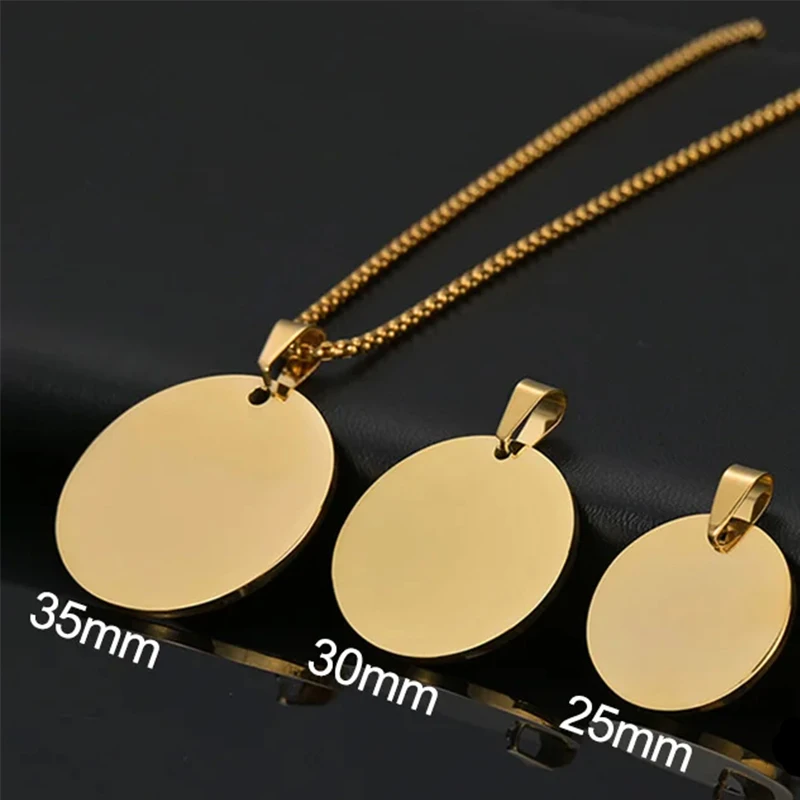 Personalized Necklaces Stainless Steel Engraved Photo Logo Text Pendant For Women Men Christmas Valentine's Day Jewelry Gifts thumbnail 4