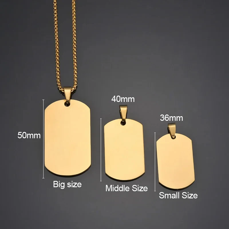 Personalized Necklaces Stainless Steel Engraved Photo Logo Text Pendant For Women Men Christmas Valentine's Day Jewelry Gifts thumbnail 5