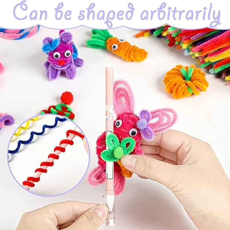 100/50Pcs Chenille Stems Bulk 22 Colors Chenille Pipe Cleaner Stems Kids Art and Crafts Projects and Decorations(6 mm x 12 inch) thumbnail 6