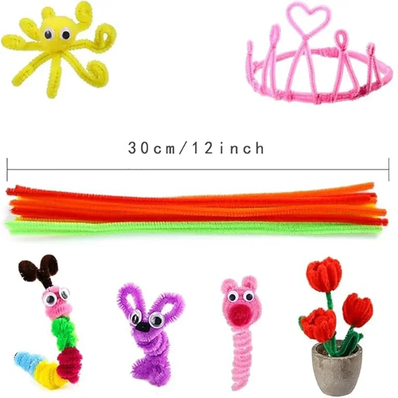 100/50Pcs Chenille Stems Bulk 22 Colors Chenille Pipe Cleaner Stems Kids Art and Crafts Projects and Decorations(6 mm x 12 inch) thumbnail 2