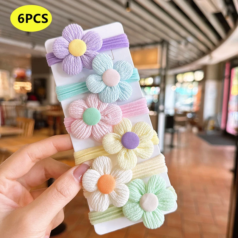 20PCS 10PCS Hair Accessories For Girl Elastic Hair Bands Flowers Style Hair Ring Children Birthday Party Headdress Headwear thumbnail 3
