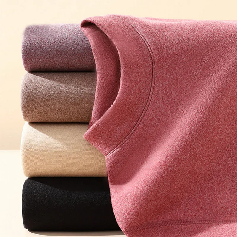 1Set Ultra Thick Thermal Underwear Women Stand Collar Seamless Warm Lingerie Winter Long Sleeve Bottoming Thermal Clothing Sets thumbnail 4