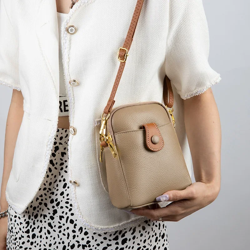 Tilorraine genuine leather phone bag 2025 fashionable crossbody small bag casual women's bag multifunctional coin purse thumbnail 3