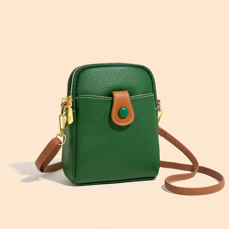 Tilorraine genuine leather phone bag 2025 fashionable crossbody small bag casual women's bag multifunctional coin purse thumbnail 2