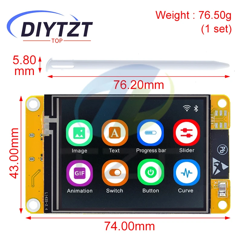 DIYTZT ESP32 LVGL WIFI&Bluetooth Development Board 2.4 inch LCD TFT Module 240*320 Smart Display Screen With Touch thumbnail 2