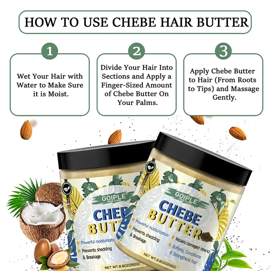 GOIPLE Chebe Hair Care Products Deep Nourish & Moisturize Conditioner Smoothing Anti-loss Breakage Hair Oil or Butter or Powder thumbnail 4