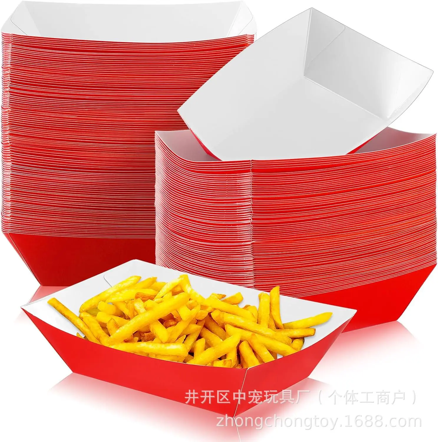 Party Disposable Paper Food Trays Pink Red Blue Black Plate Boats Box BBQ Dessert Multiple-topic Wedding Birthday Party Supplies thumbnail 4