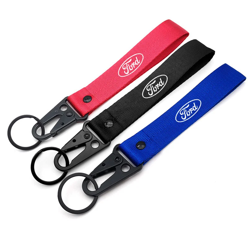 Car Keychain Lanyard Hanging Strap Metal Key Ring Holder For Ford Ranger S-Max Focus Galaxy Mondeo Transit Tourneo Custom Ranger
