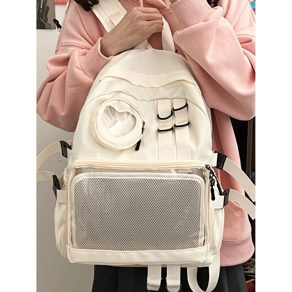 Collage Style School Bag For Teenage Girl Itabag Kawaii Backpack Transparent Love Heart JK Backpack Women New 2024 Laptop Bag thumbnail 3