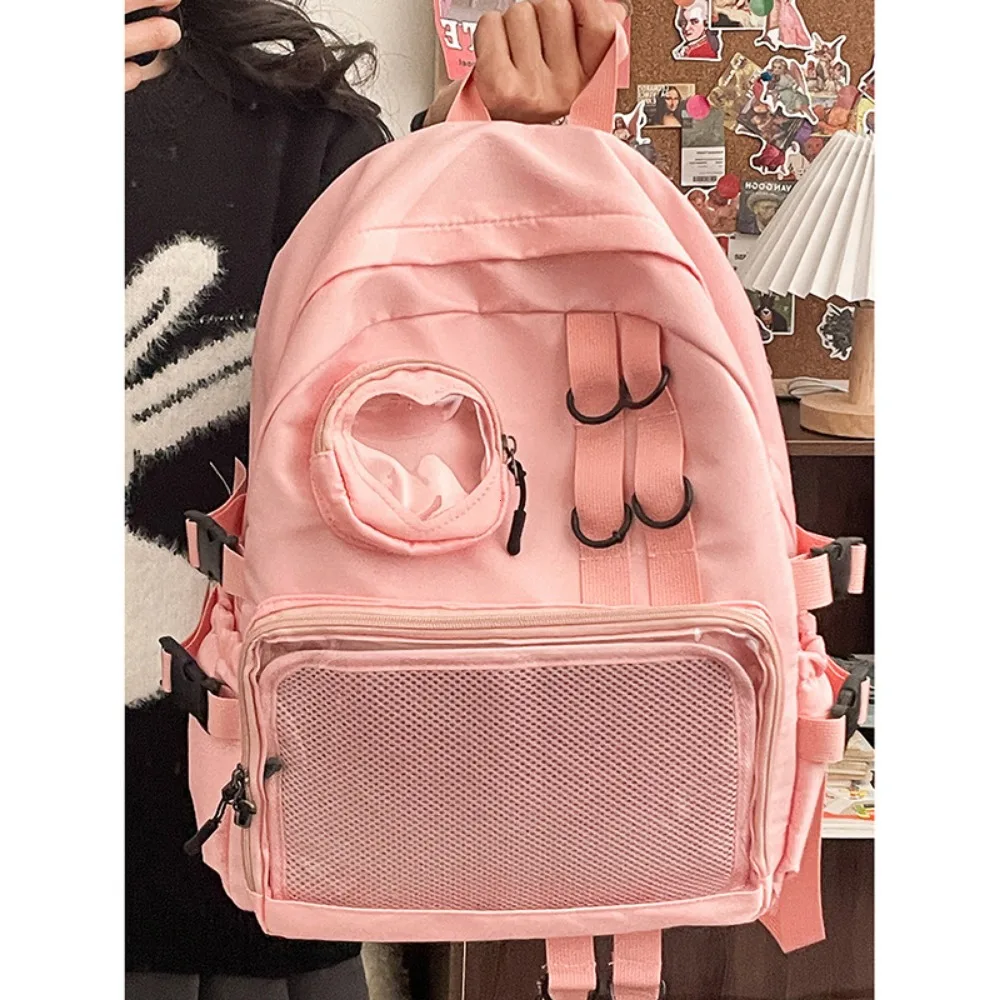 Collage Style School Bag For Teenage Girl Itabag Kawaii Backpack Transparent Love Heart JK Backpack Women New 2024 Laptop Bag thumbnail 4