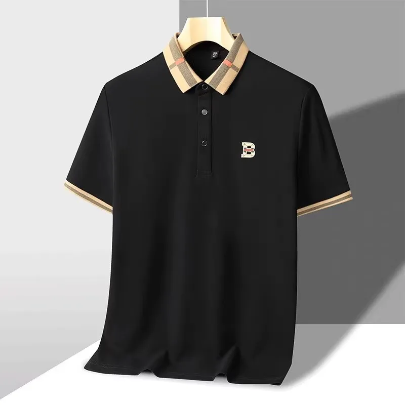 Luxury brand logo short sleeve polo shirt men summer new high-end silk cotton breathable Paul T-shirt fashion casual men's wear thumbnail 5