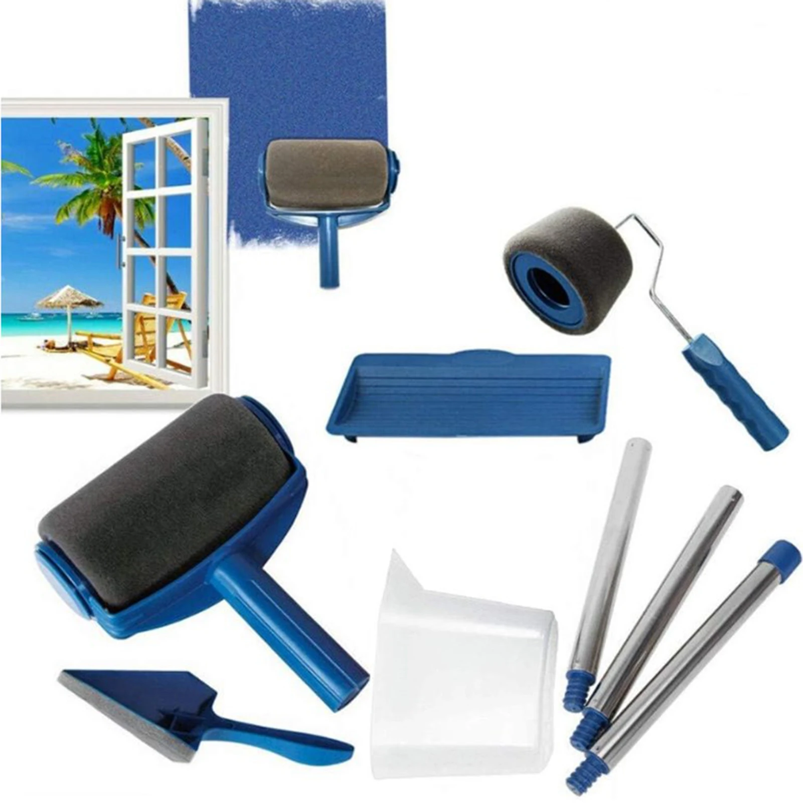 Multifunctional Paint Roller Corner Brush Handle Tools Wall Painting Roll DIY Household Easy to Operate Painting Brushes thumbnail 6