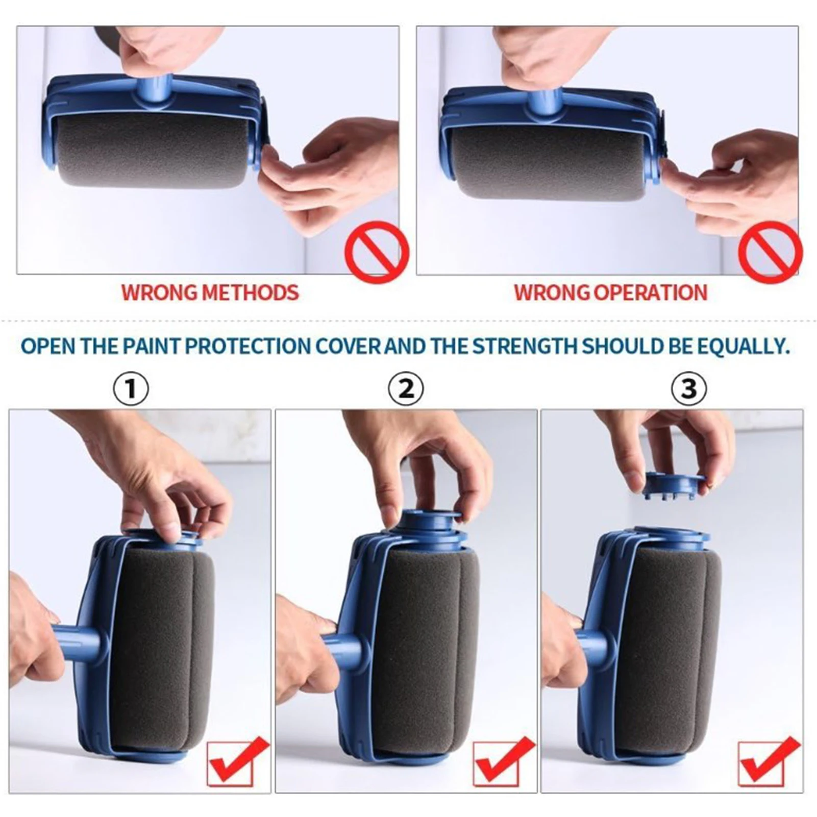 Multifunctional Paint Roller Corner Brush Handle Tools Wall Painting Roll DIY Household Easy to Operate Painting Brushes thumbnail 4