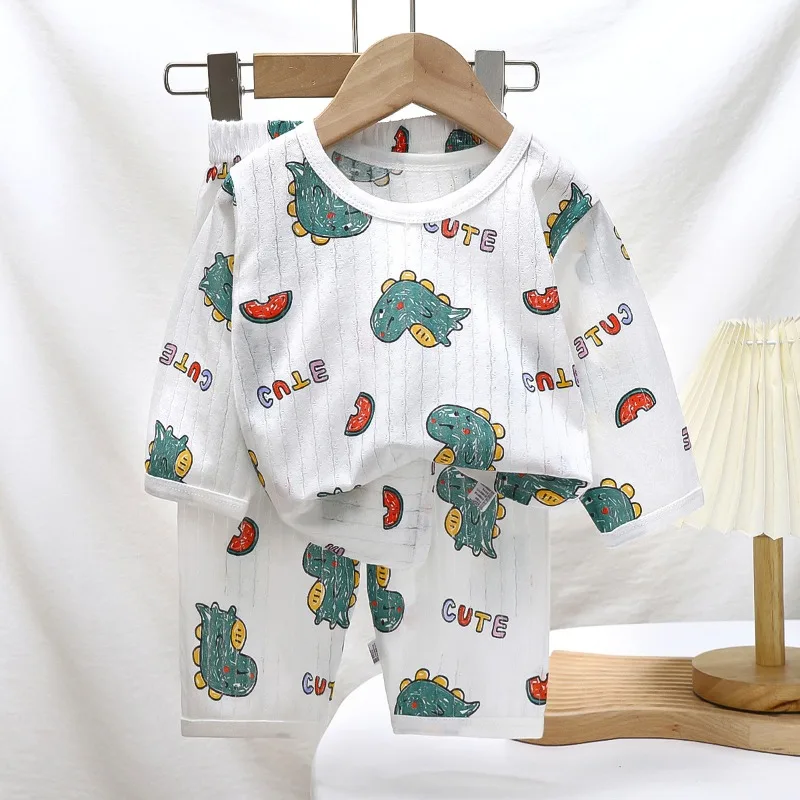 Baby Pajamas Sets Cotton Child Pajamas Toddler Long Sleeve Baby Nightwear Pyjamas Kids Cartoon Homewear Clothes Cartoon Homewear thumbnail 2