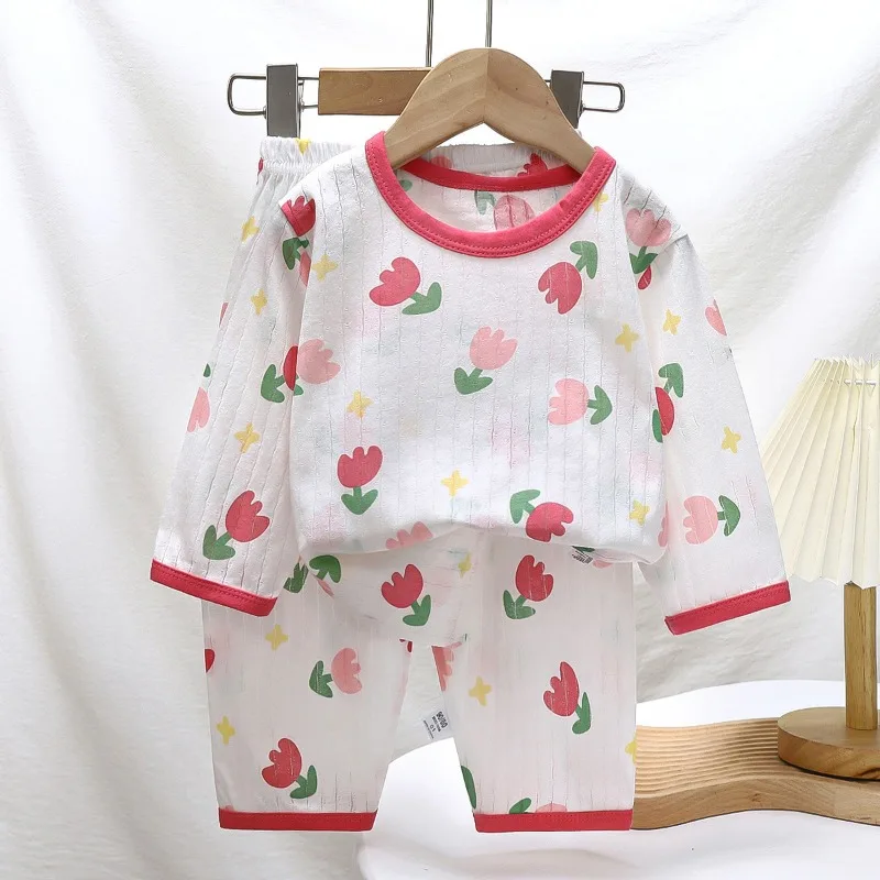 Baby Pajamas Sets Cotton Child Pajamas Toddler Long Sleeve Baby Nightwear Pyjamas Kids Cartoon Homewear Clothes Cartoon Homewear thumbnail 3