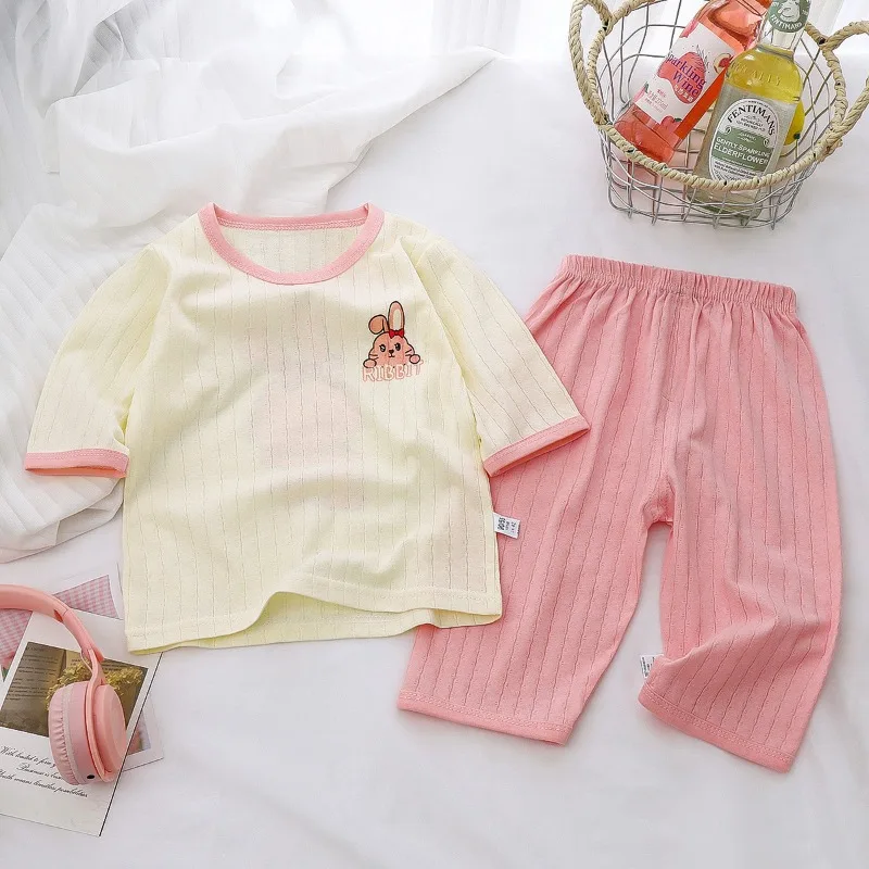 Baby Pajamas Sets Cotton Child Pajamas Toddler Long Sleeve Baby Nightwear Pyjamas Kids Cartoon Homewear Clothes Cartoon Homewear thumbnail 6