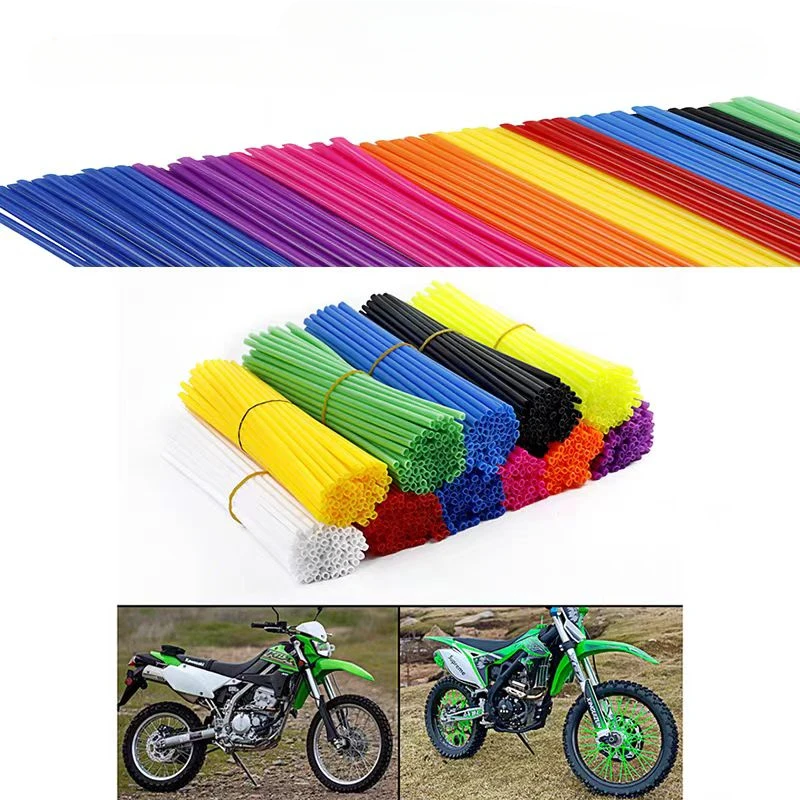 72PCS 11 Colors Universal Dirt Bike Spoke Covers Motorcycle Wheel Rim Spoke Wrap Kit Skins Protector Cover for Motocross Bicycle thumbnail 3