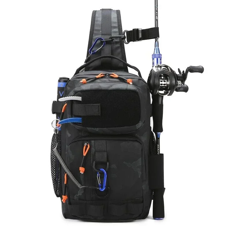 New Lure Box Gear Storage Bag Fishing Tackle Backpack Fanny Pack for Men Fly Fishing Backpack with Rod Holder Sling Shoulder Bag thumbnail 6