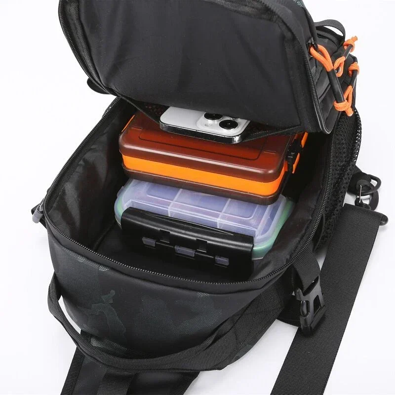 New Lure Box Gear Storage Bag Fishing Tackle Backpack Fanny Pack for Men Fly Fishing Backpack with Rod Holder Sling Shoulder Bag thumbnail 4