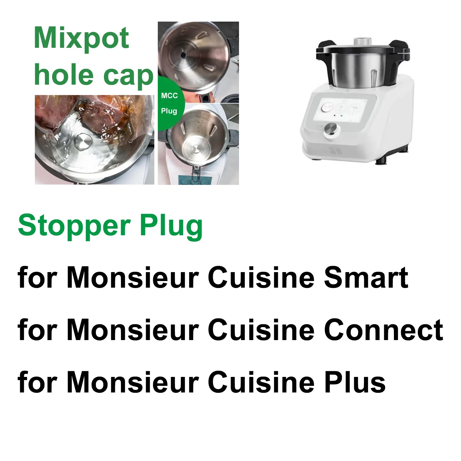 Water Stopper Plug for Monsieur Cuisine Connect/Smart/Plus Universal Mix Pot Hole Cap thumbnail 4