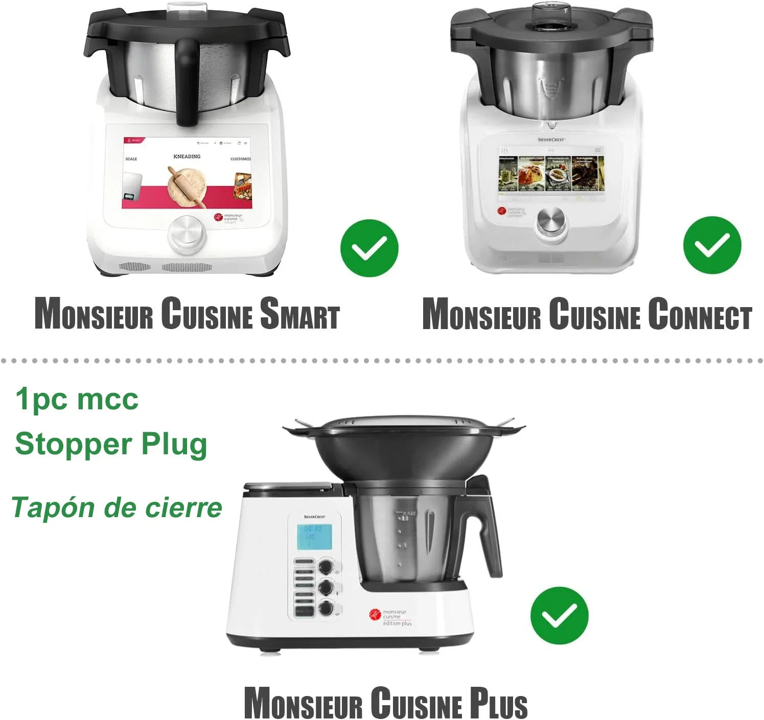 Water Stopper Plug for Monsieur Cuisine Connect/Smart/Plus Universal Mix Pot Hole Cap thumbnail 3