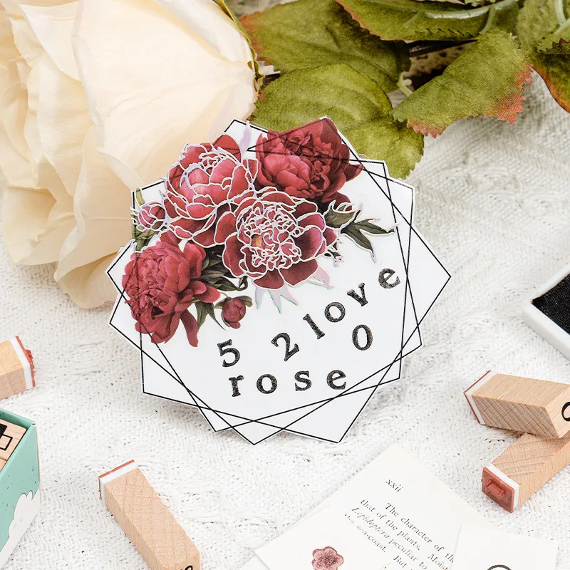 42Pcs Wooden Seals Assorted Stamp Numbers, Letters  Geometric Figures, Small Expressions, Happy Party Series Handbook Seals thumbnail 3