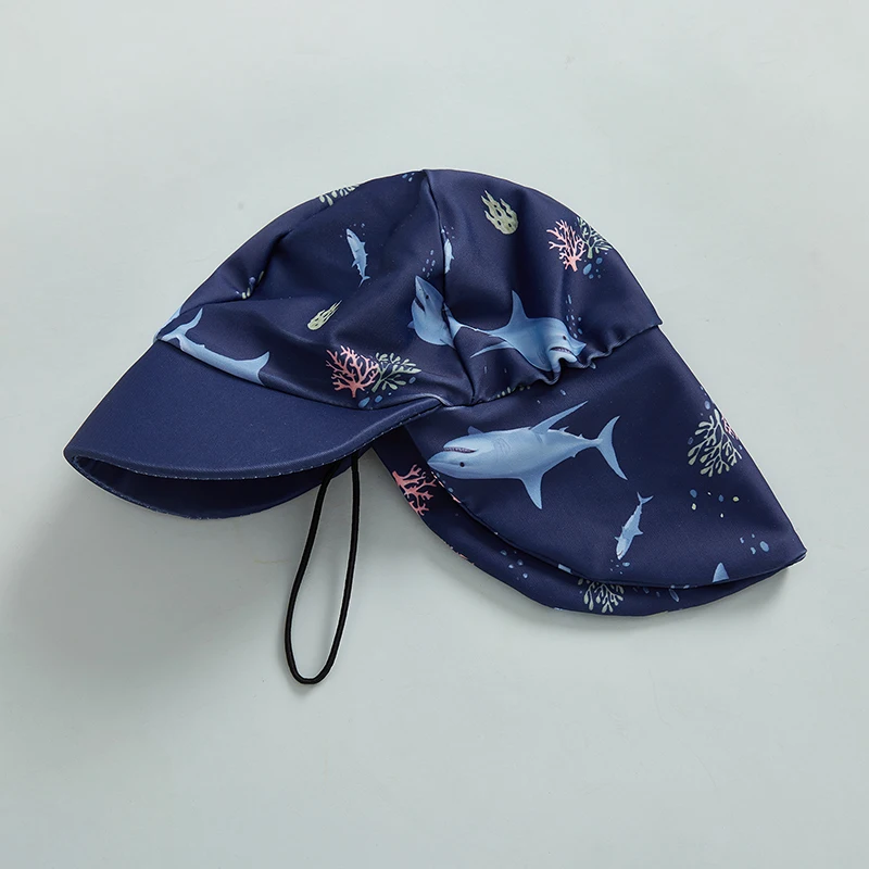 Baby Boys Swimsuit Set Summer Cute Print Zipper Short Sleeve Rash Guard and Swim Trunks and Hat Swimwear Beachwear thumbnail 5