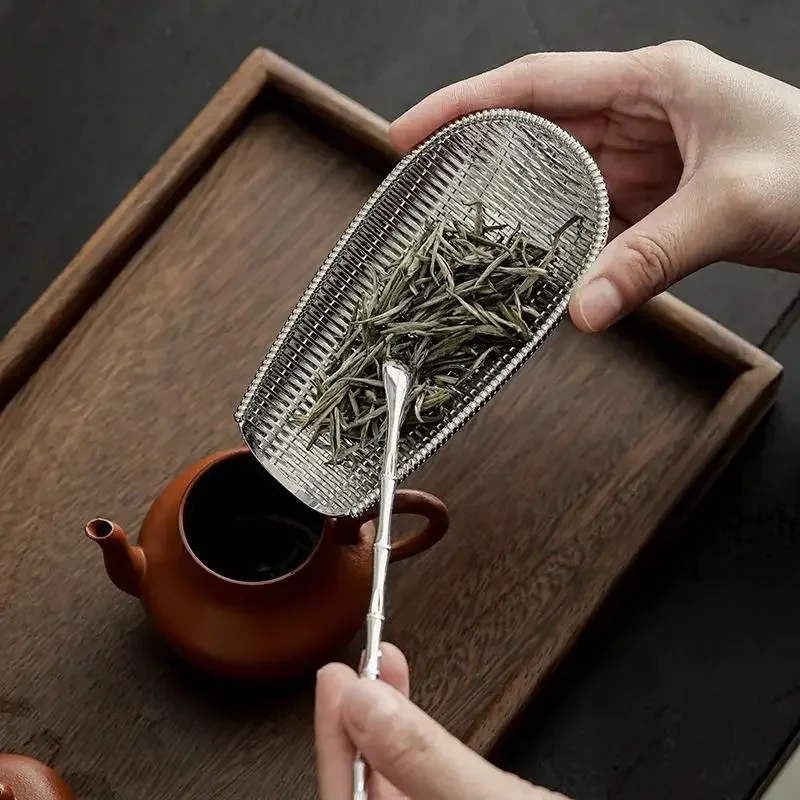 2Pcs/Set Alloy Weaving Chaze Tea Shovel Set Handmade Coffee Bean Taking Tools Traditional Kung Fu Tea-scoop Accessories thumbnail 6