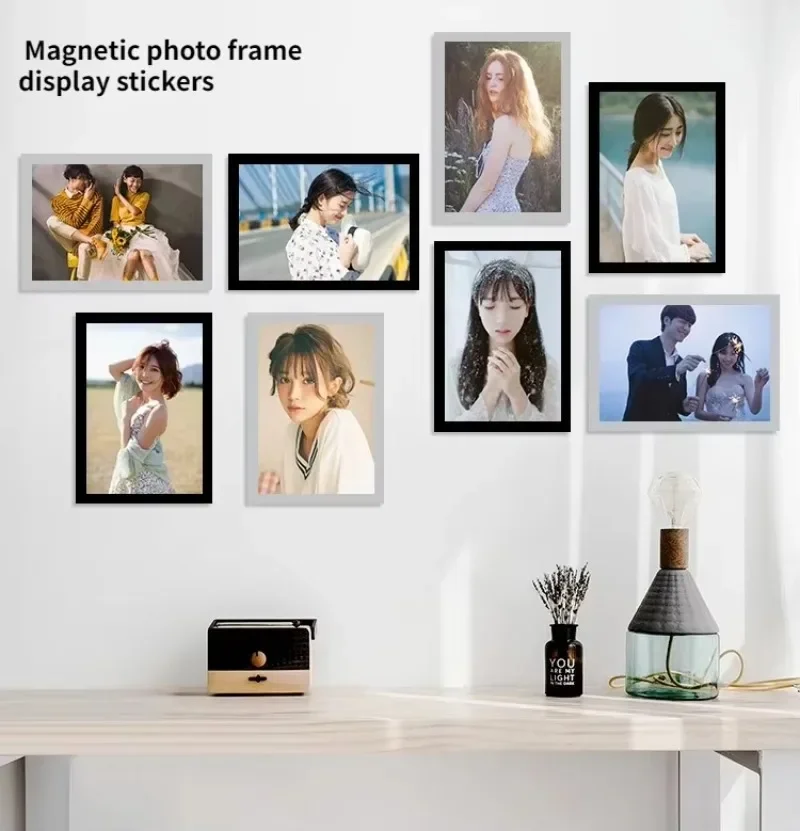 A4/A5/A6 Magnetic Soft Photo Frame Self Adhesive Reusable Black Gold Picture Frames Poster Display Holder for Wall Decoration thumbnail 3