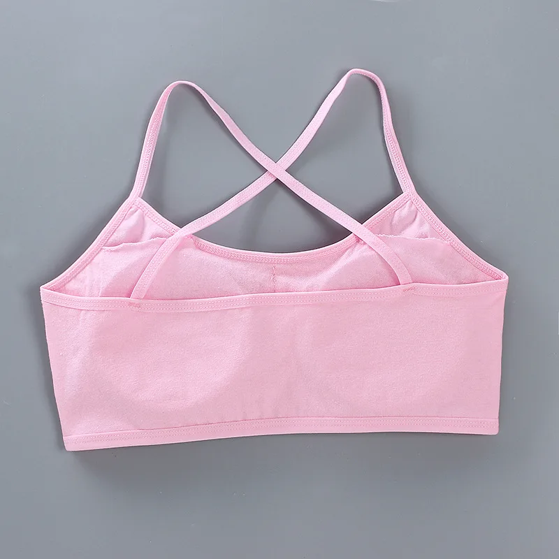1pc Teenage Girls Tops Underwear Young Children's Maiden Cotton Soft Training Bras Developed Kids Sports Bra Lingeries 8-16Years thumbnail 4