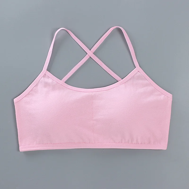 1pc Teenage Girls Tops Underwear Young Children's Maiden Cotton Soft Training Bras Developed Kids Sports Bra Lingeries 8-16Years thumbnail 3