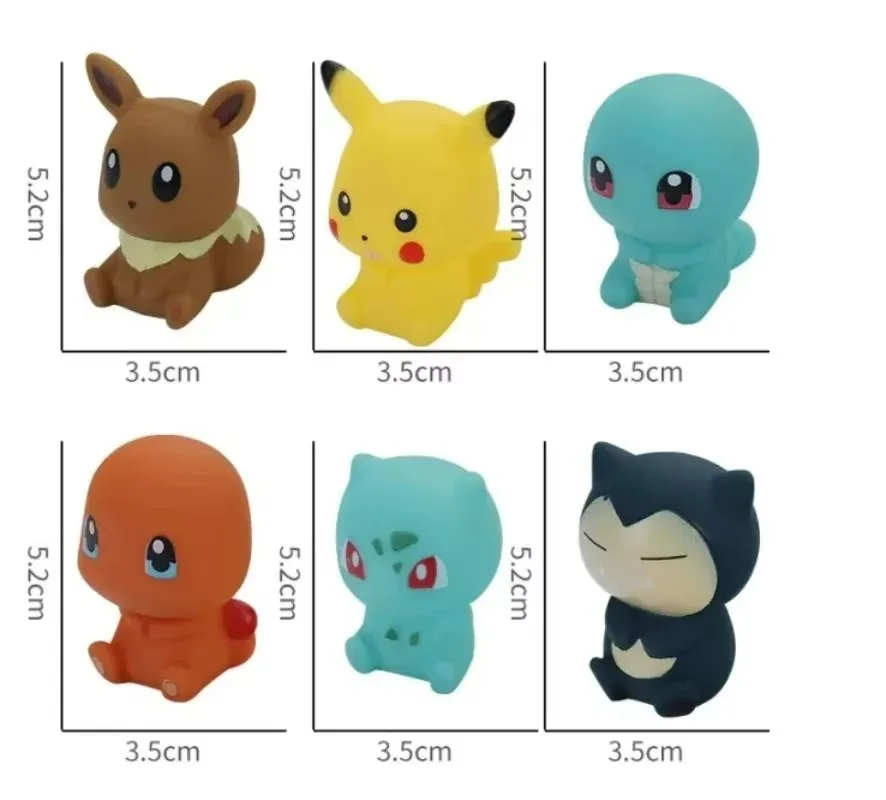 Pokemon 6pcs/set Baby Bathroom Toys Pikachu Bulbasaur Charmander Squirtle Eevee Action Figure Soft Vocal Kids Bath Doll Gifts thumbnail 5