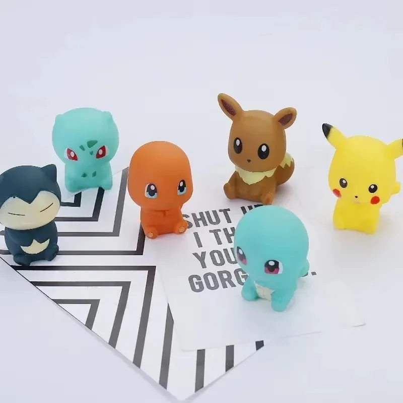 Pokemon 6pcs/set Baby Bathroom Toys Pikachu Bulbasaur Charmander Squirtle Eevee Action Figure Soft Vocal Kids Bath Doll Gifts thumbnail 4