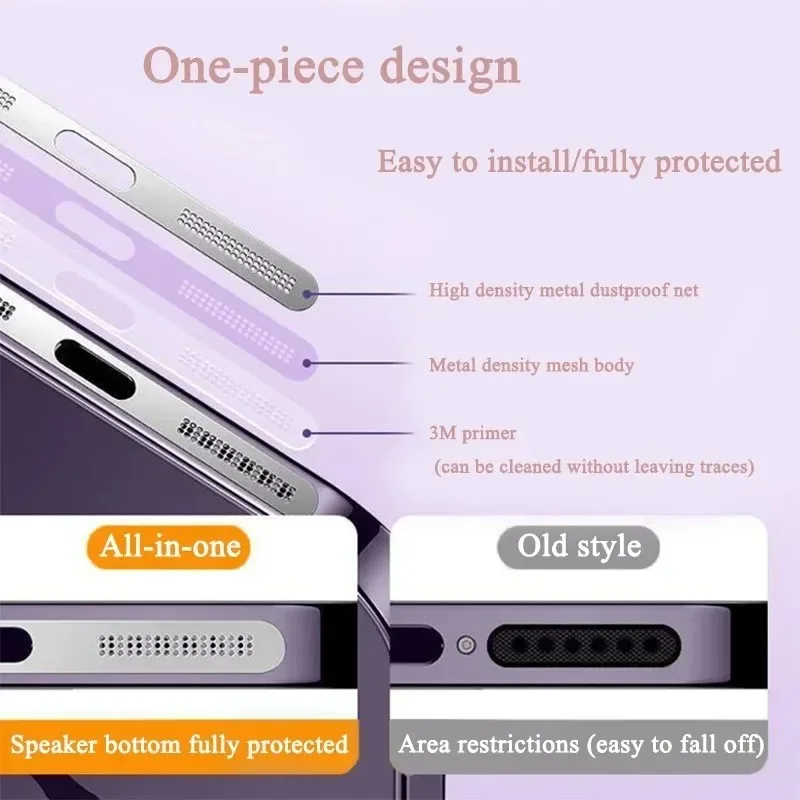 Metal Dust Net for IPhone 12 13 14 15 16 Pro Max Universal Speaker Dust Mesh Charging Port Anti-Scratch Protection Accessories thumbnail 3