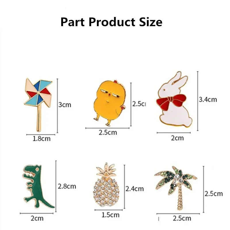 10-100PCS Cartoon Brooches Icons Plants Pins Badge Animal Or Fruit Button Backpack Clothes Hat Decor Accessories Jewelry thumbnail 6