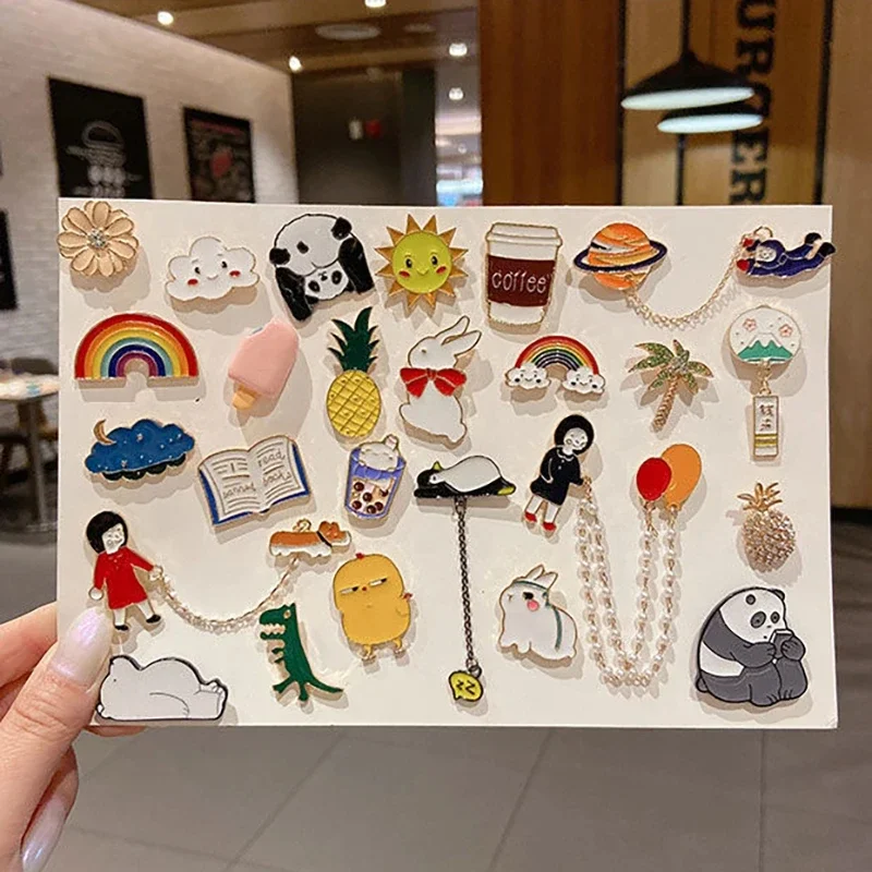 10-100PCS Cartoon Brooches Icons Plants Pins Badge Animal Or Fruit Button Backpack Clothes Hat Decor Accessories Jewelry thumbnail 2