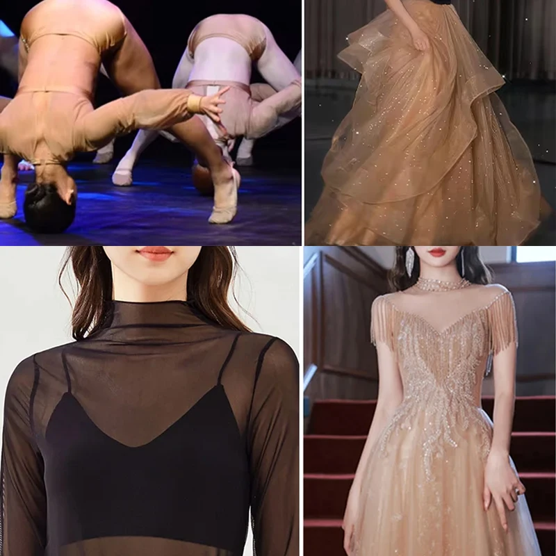 Soft 4 Way Stretch Mesh Fabric For Dance Tulle DIY Clothing Sewing Fabric Nude Flesh Color Spandex Mesh Underwear Stockings thumbnail 6