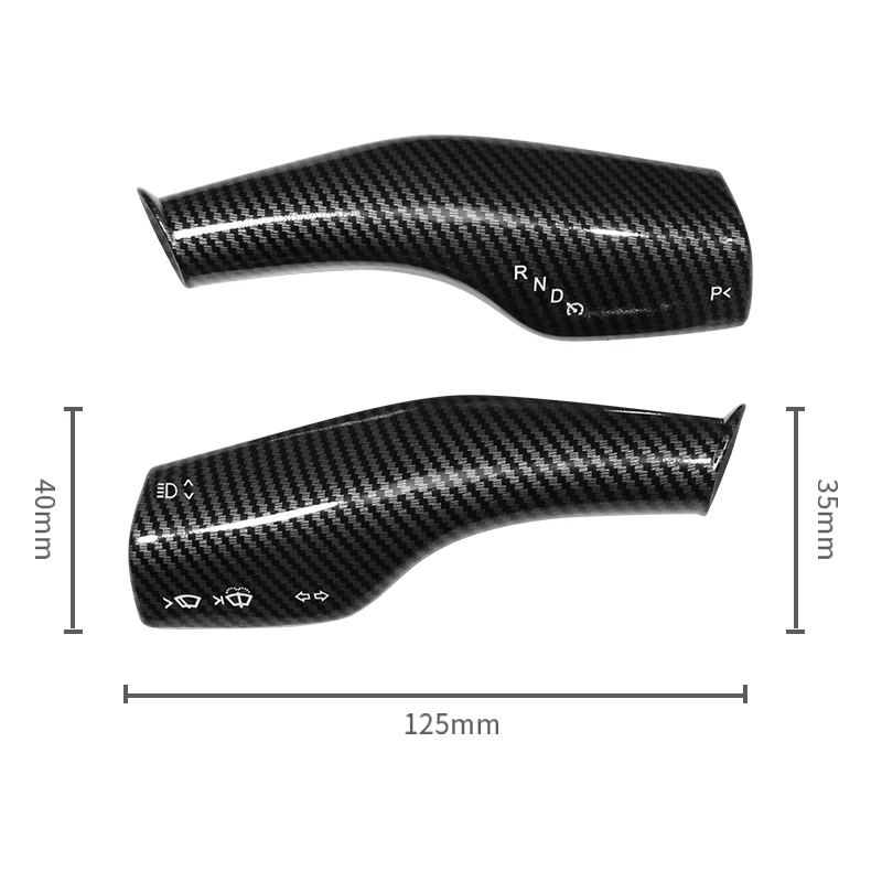 2PC Carbon Fiber Steering Wheel Whift Protection Cover For Tesla Model 3 Model Y ABS Car Column Shift Knob Cover Decor For Tesla thumbnail 3
