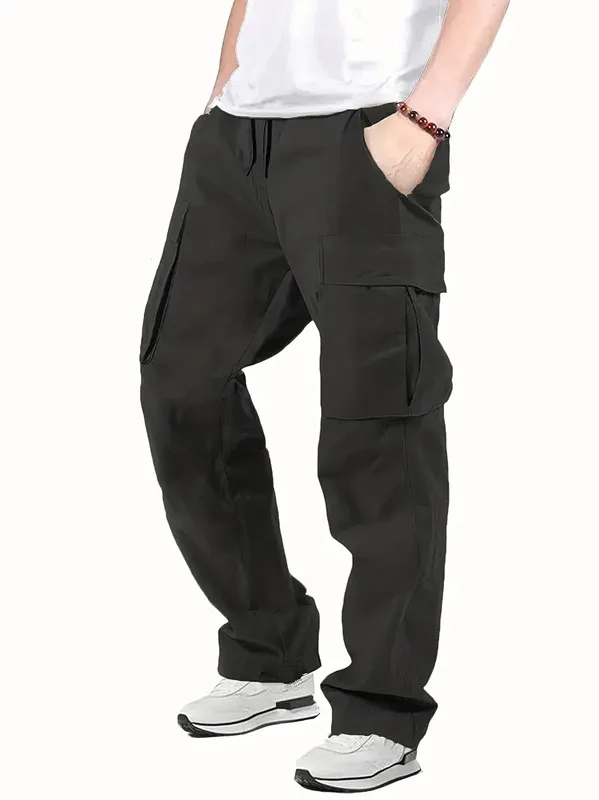 2025Mens Casual Jogger Pants Relaxed Fit Cargo Pants Drawstring Sweatpants Hiking Outdoor Twill Sport Pants thumbnail 3